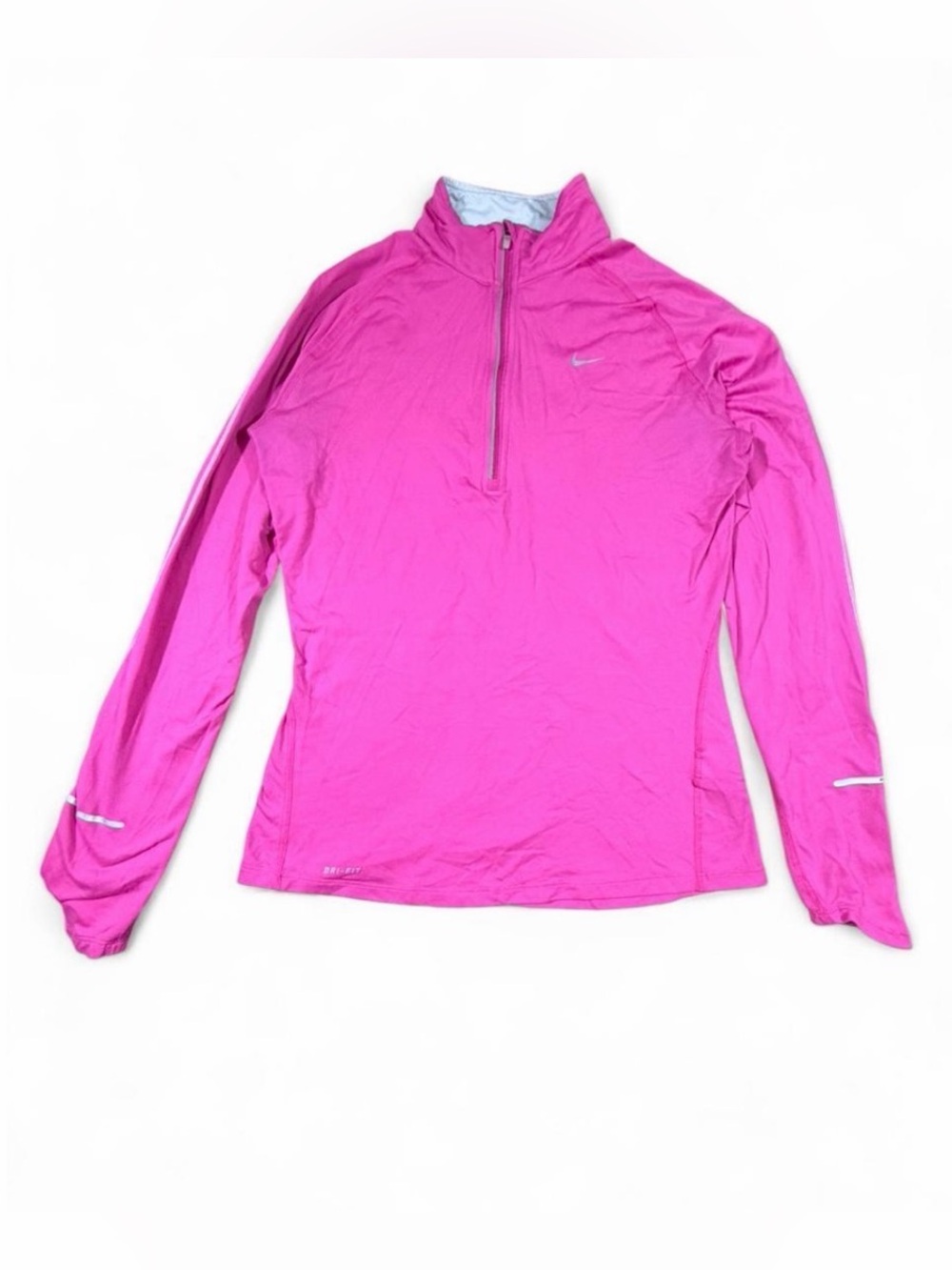 Nike Dri-FIT Hot Pink Quarter Zip Athletic Running Pullover Women’s Medium